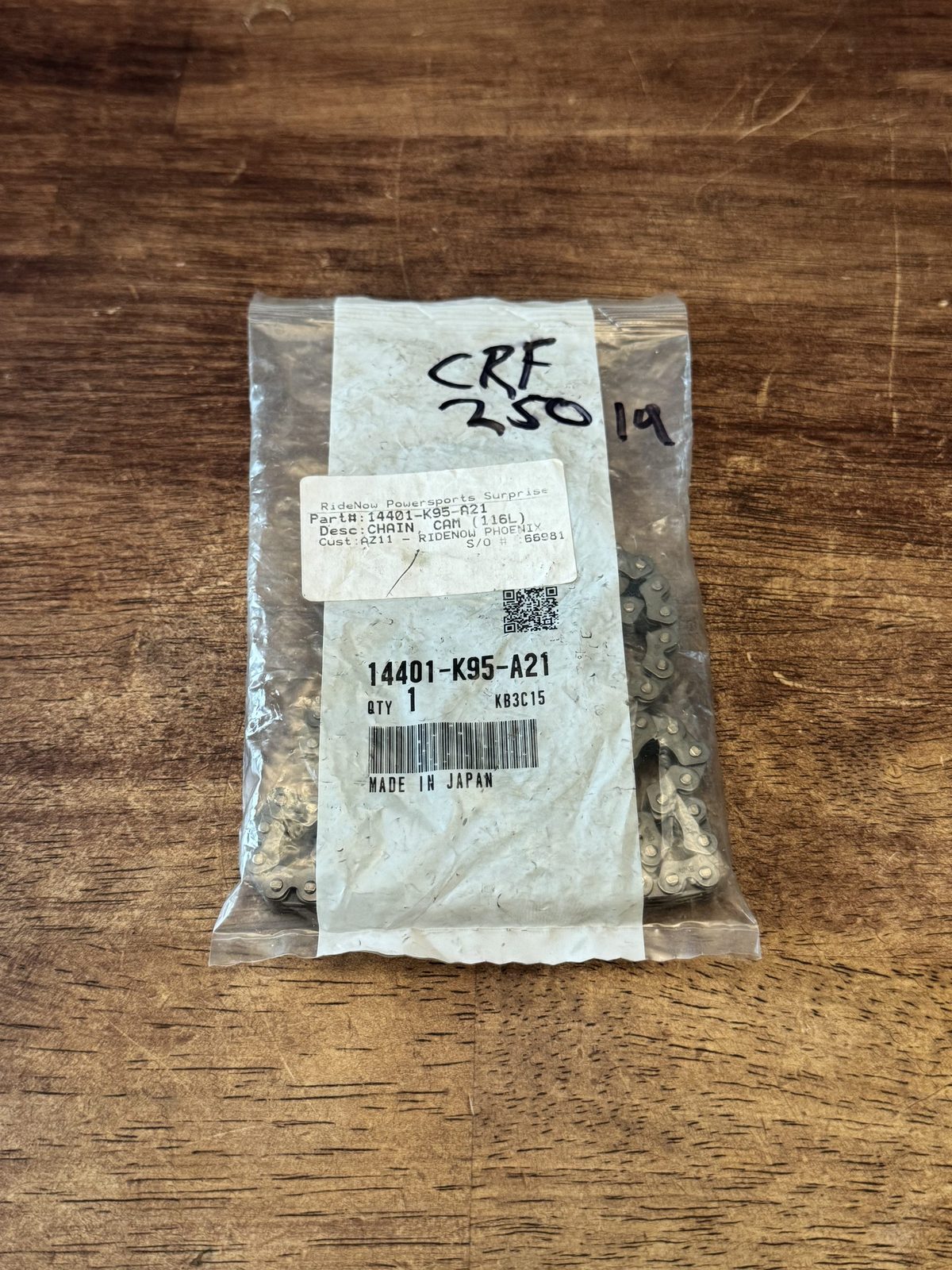 2019-2021 Honda CRF250R OEM Cam Chain 14401-K95-A21 New Genuine 116L