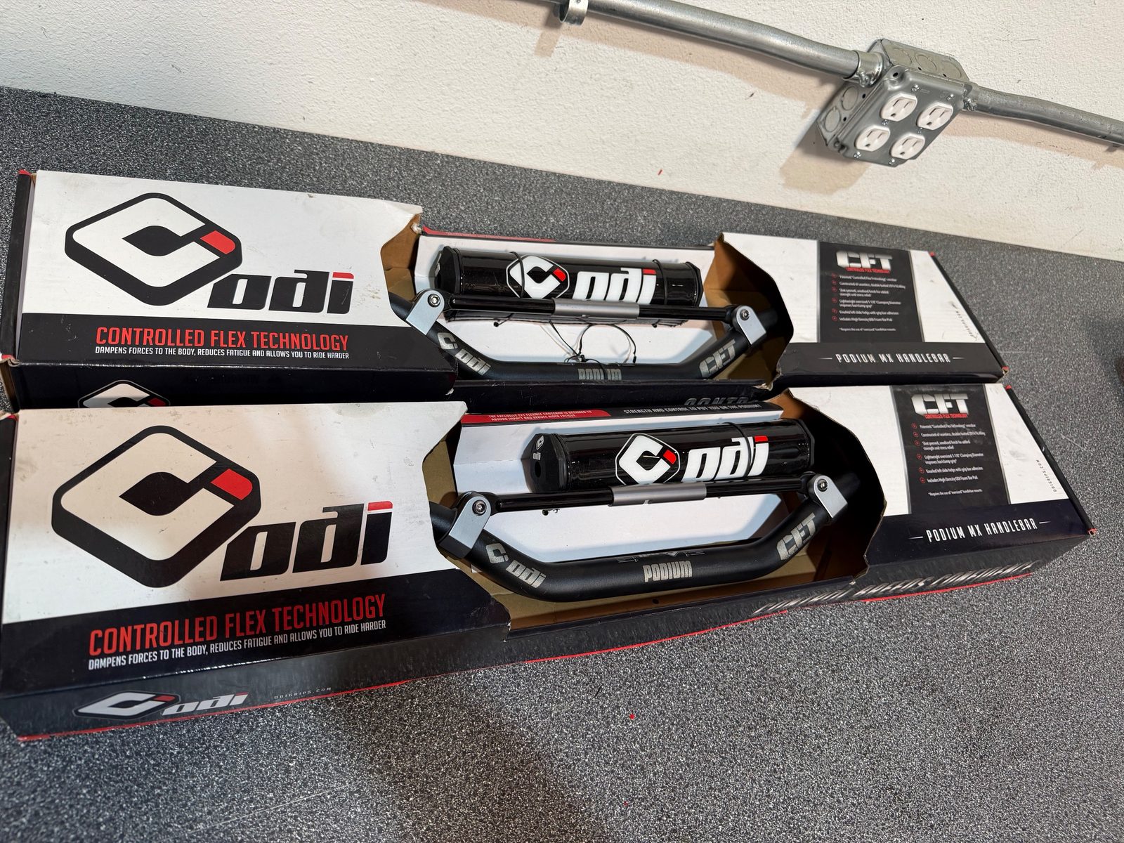 ODI Podium MX CFT Handlebars with Grips New in Box - Two Sets