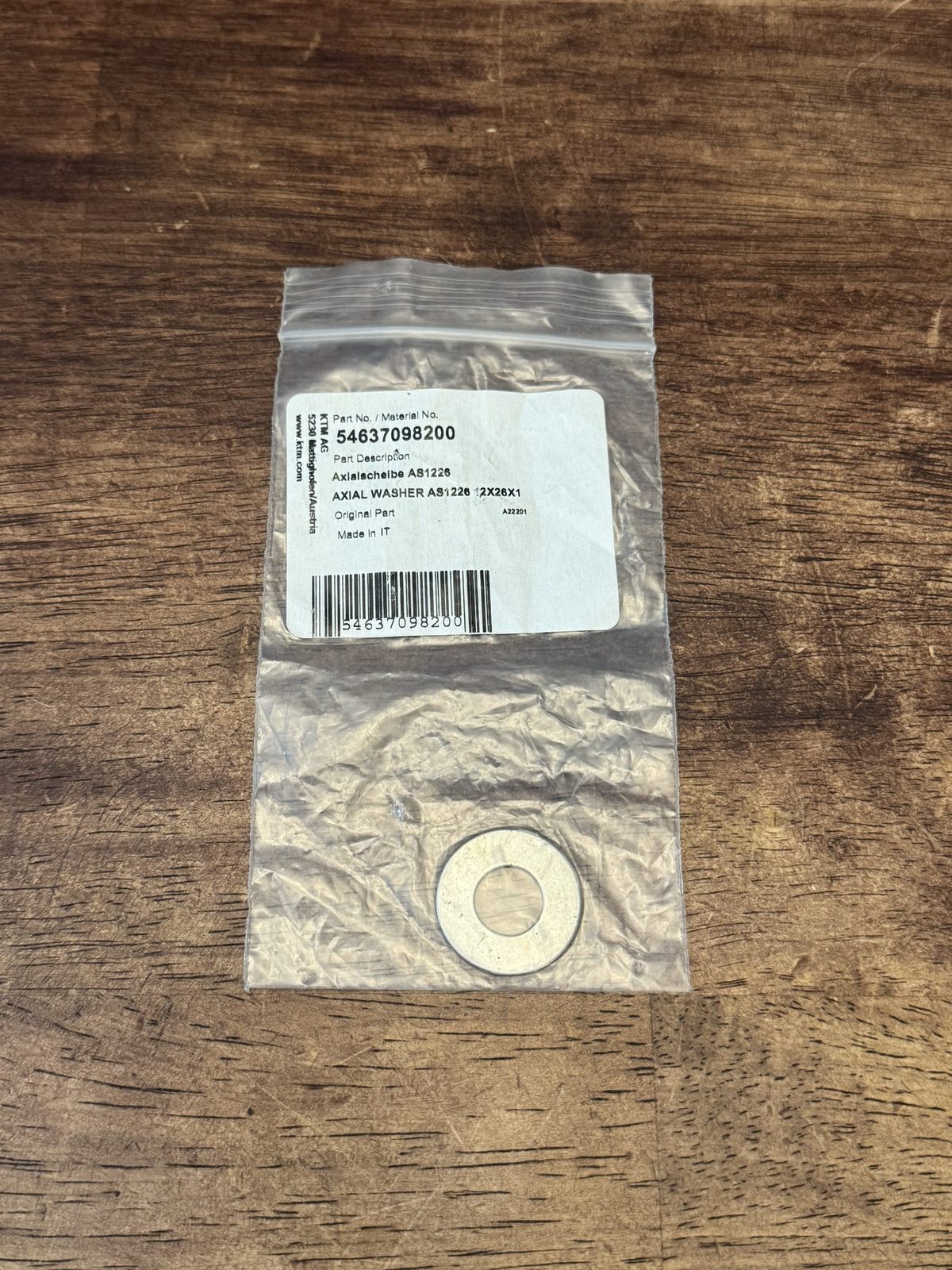 KTM Husqvarna OEM Axial Washer AS1226 12x26x1 54637098200 New Genuine