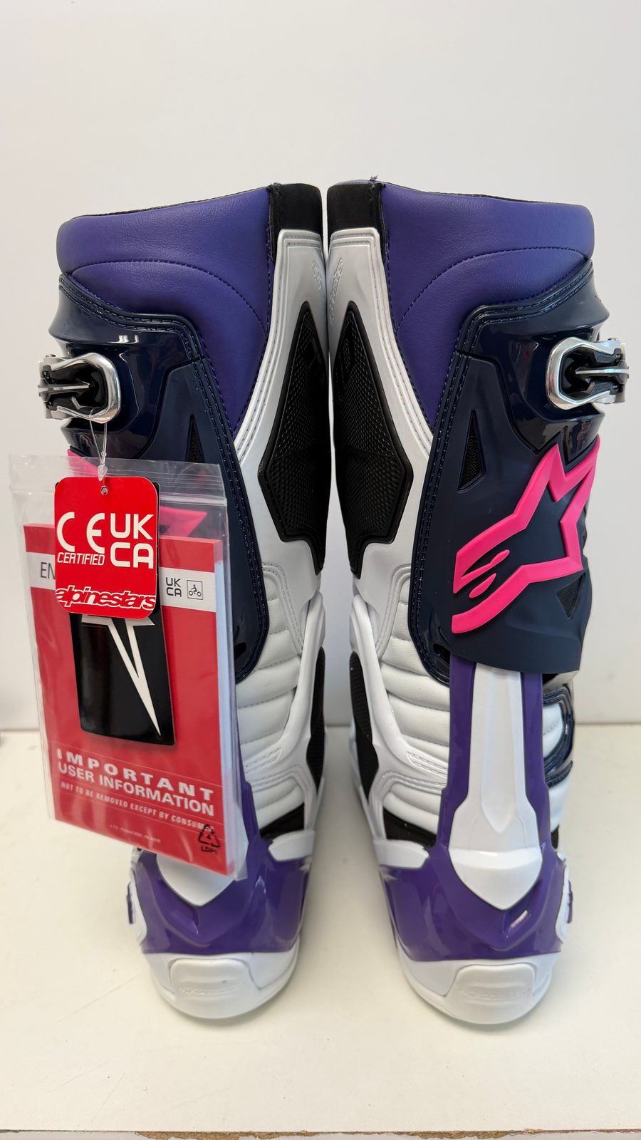 NEW Alpinestars Tech 10 Boots Pink/Purple Size 12 New