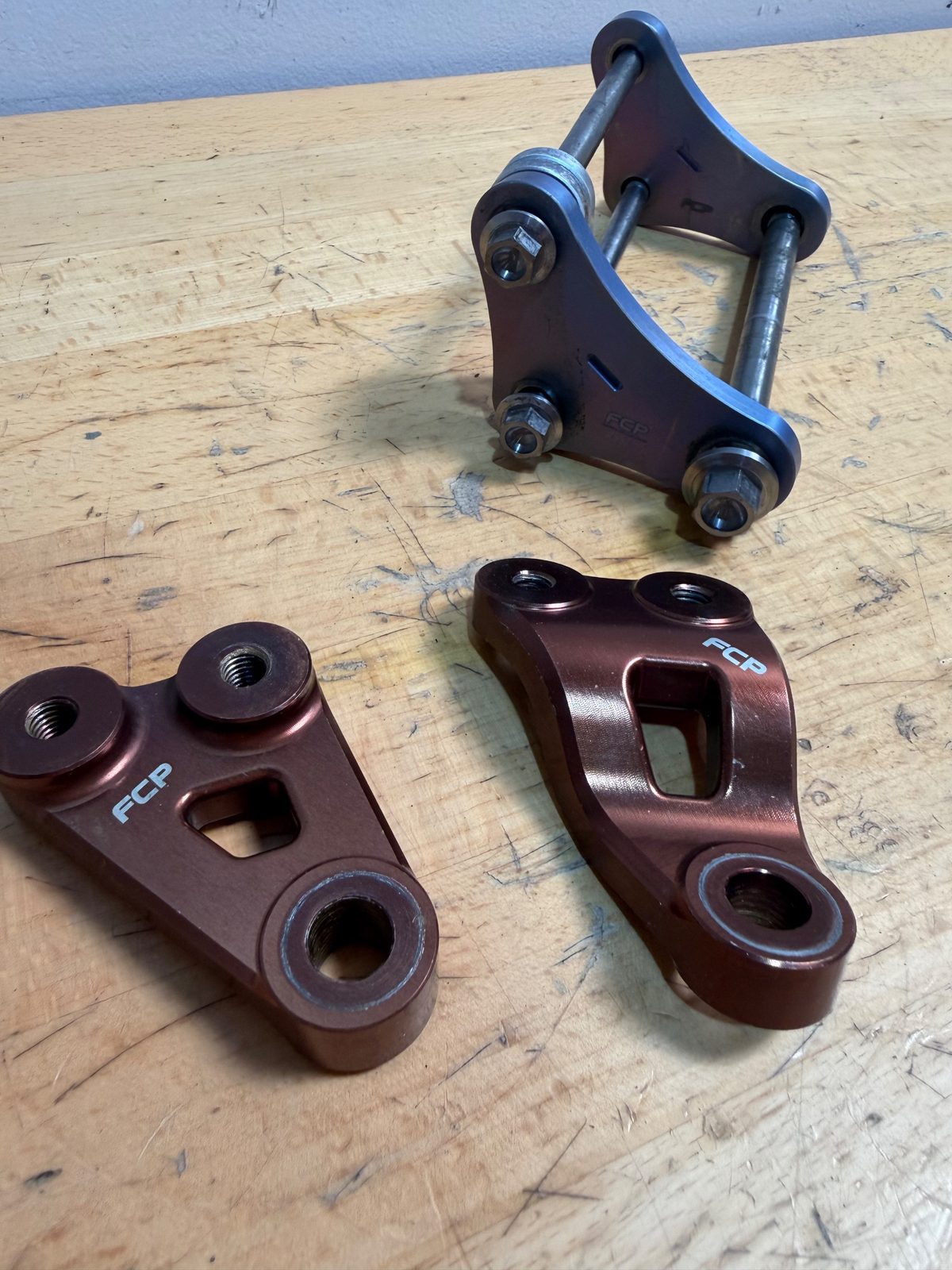 2025 Yamaha YZ250F FCP Titanium Rear Suspension Linkage Pull Rods and Relay Arm Set