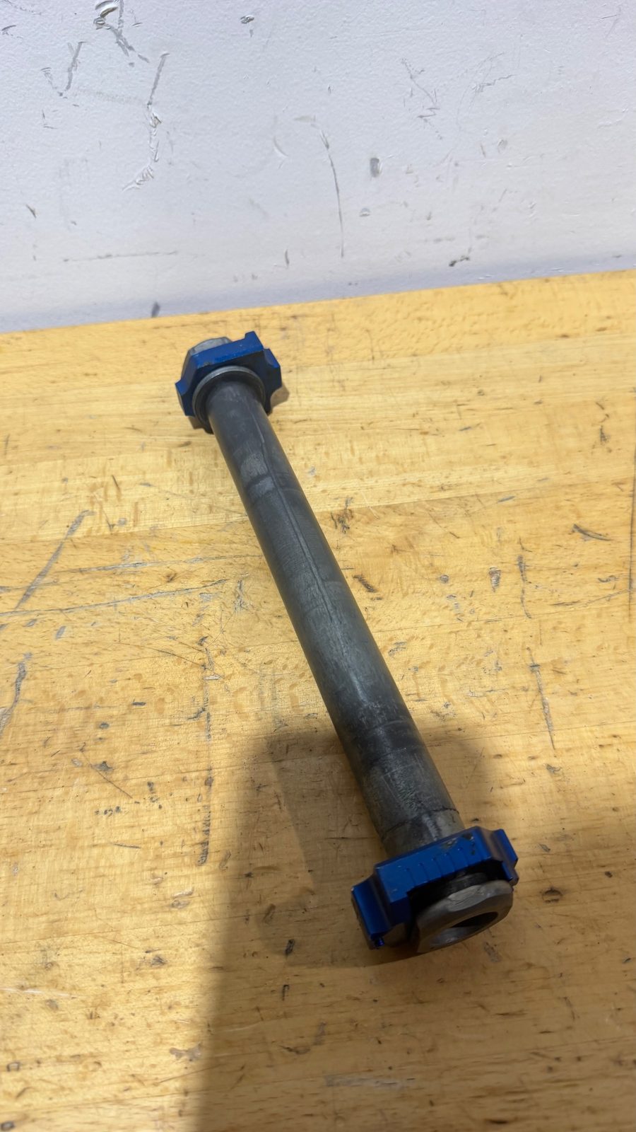 2025 Yamaha YZ250F OEM Rear Axle with Blue Anodized Nut and Adjuster Blocks - 90179-24004-00