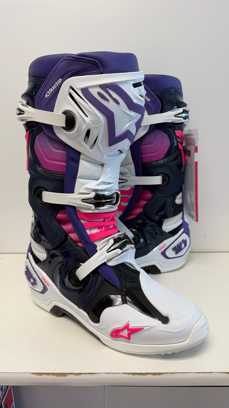NEW Alpinestars Tech 10 Boots Pink/Purple Size 12 New