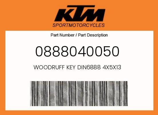 KTM Husqvarna GasGas Woodruff Key DIN6888 4x5x13 OEM 0888040050