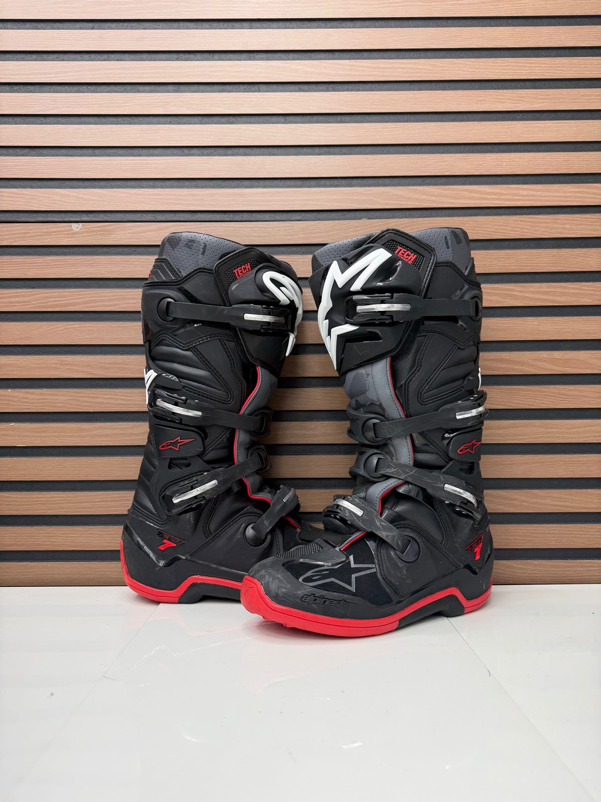 Alpinestars Tech 7 Boots - Grey / Red - Size 8