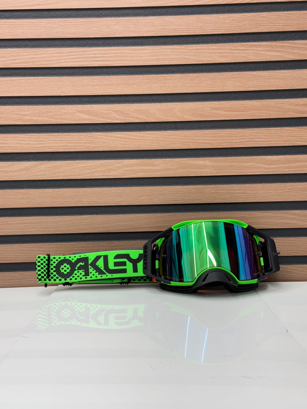 Oakley Airbrake MX Goggle Green / Black - Jade Iridium Lens - New