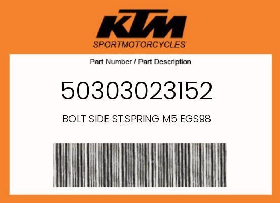 1998-2007 KTM EXC EGS Side Stand Kickstand Spring Bolt M5 OEM 50303023152