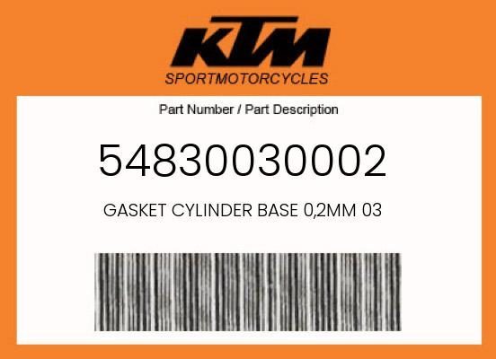 2004-2016 KTM Husaberg 250 300 Cylinder Base Gasket 0.2mm OEM 54830030002