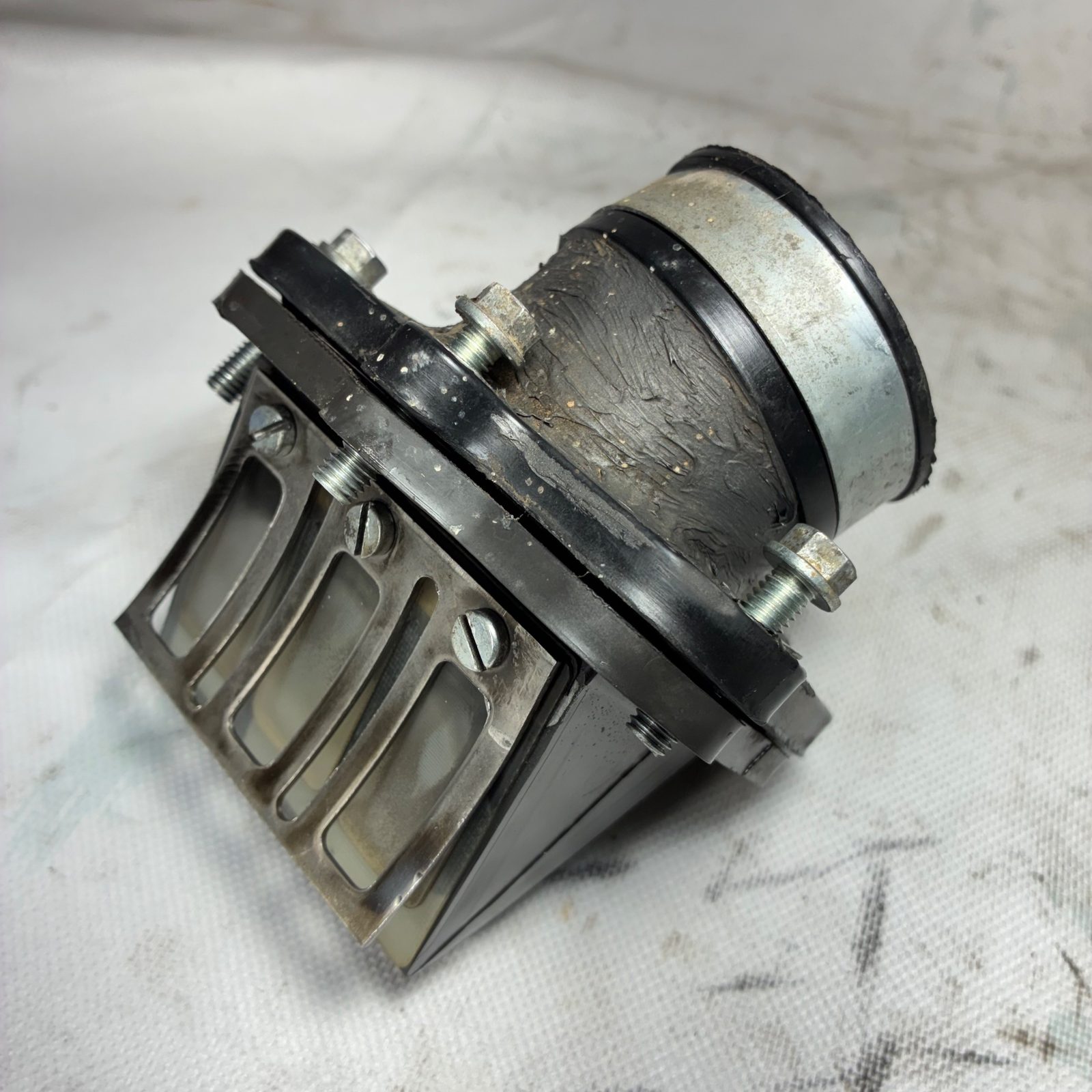 1996 KTM 300 EXC Reed Valve Cage Assembly with Repaired Boot - RAD42B
