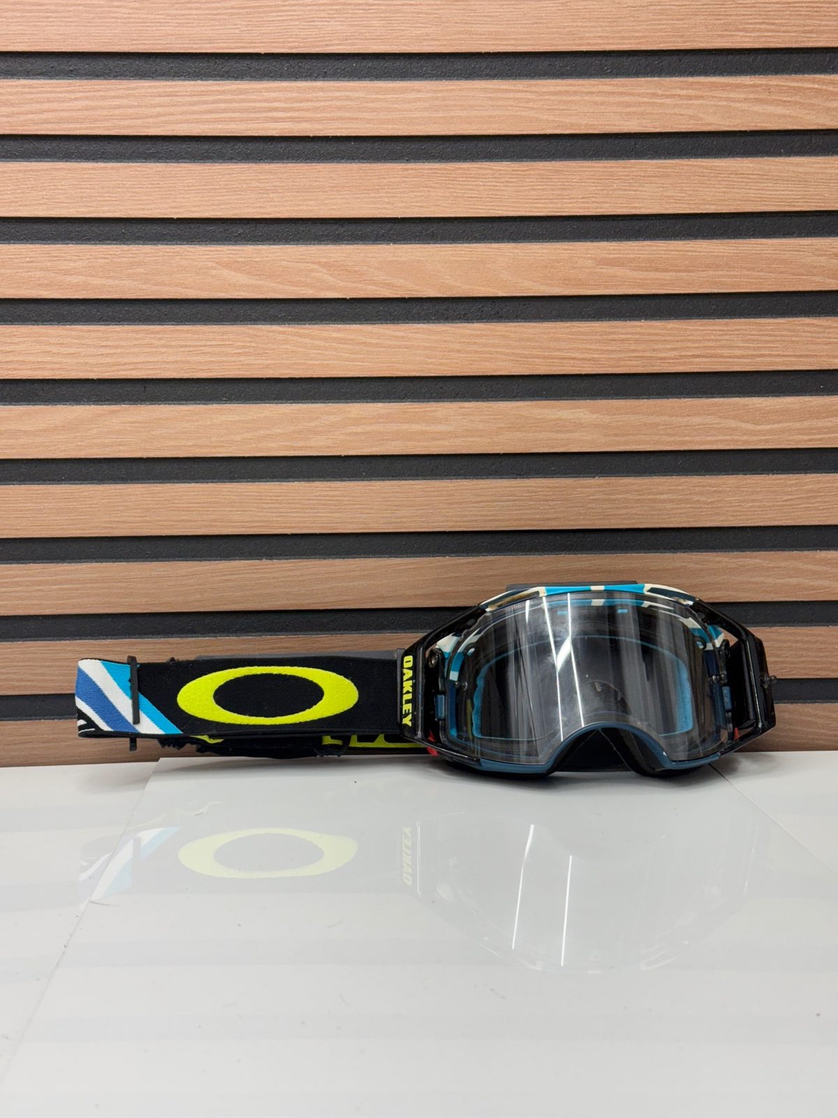 Oakley Airbrake MX Goggles Chad Reed 22 Blue Green - Clear Lens