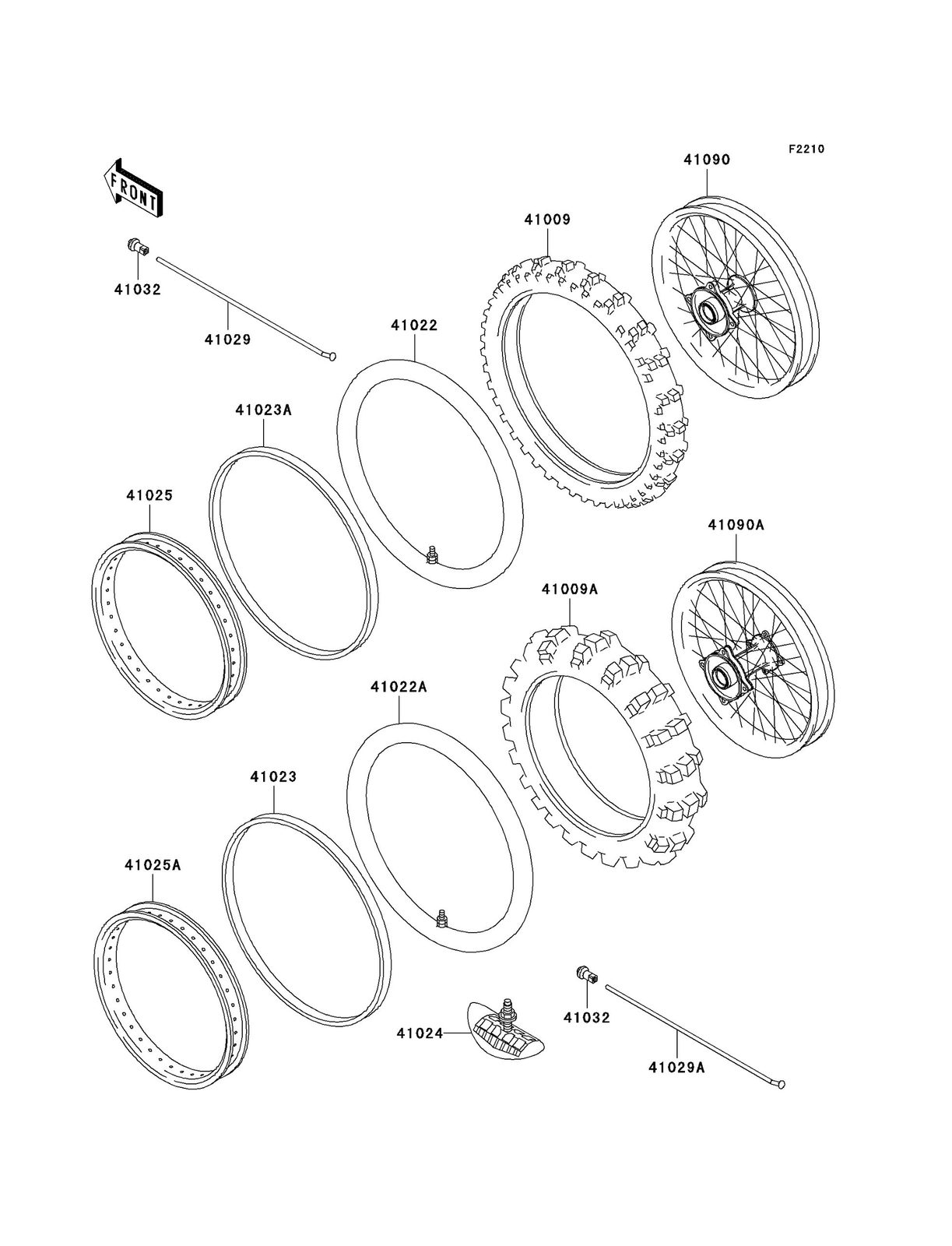 PACK OF 10 GENUINE OEM KAWASAKI SPOKE NIPPLES 41032-1055