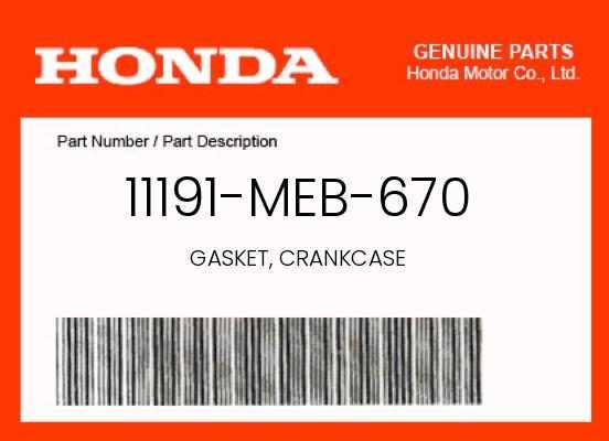 GENUINE OEM HONDA CRANKCASE CENTER GASKET CRF450R 2002 2003 2004
