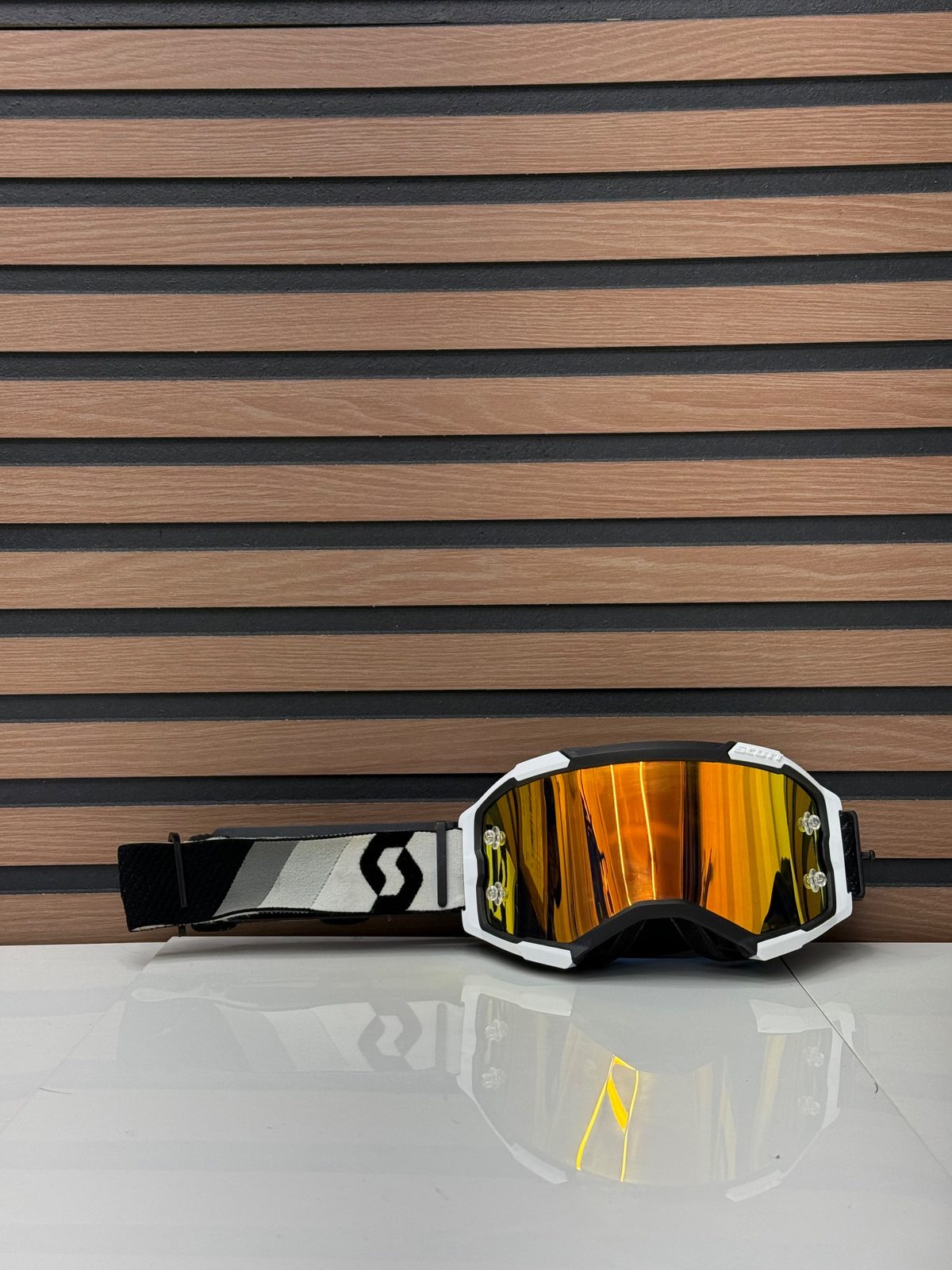 Scott Fury Goggles Black / White - Orange Chrome Lens