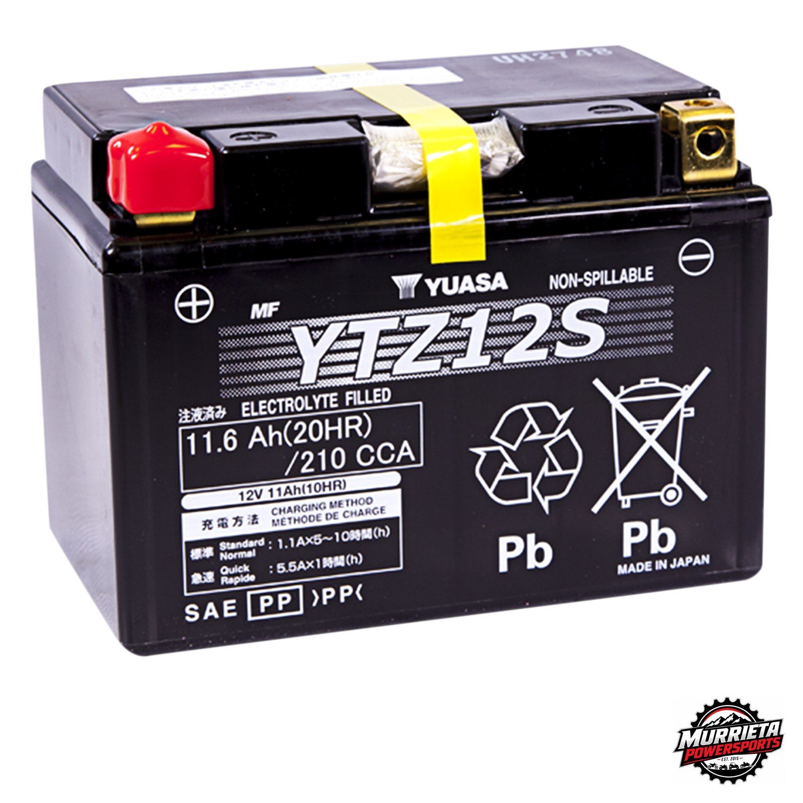 Yuasa YTZ12S AGM Battery 12V 11Ah BMW S1000RR Honda RC51 VTR1000 NC700X VFR800