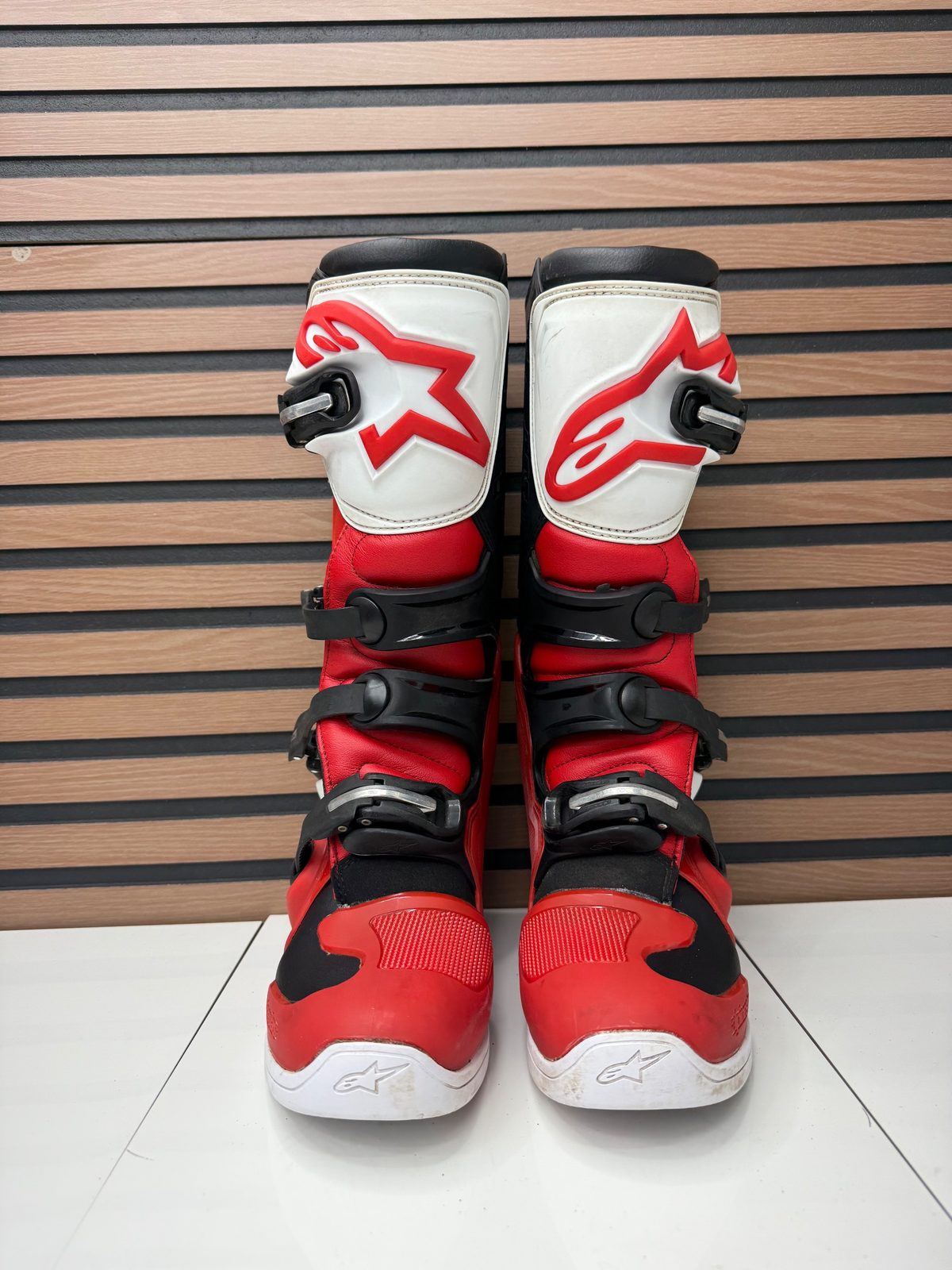 Alpinestars Tech 5 Motocross Boots Red / White Size 8 US - Used MX Off-Road
