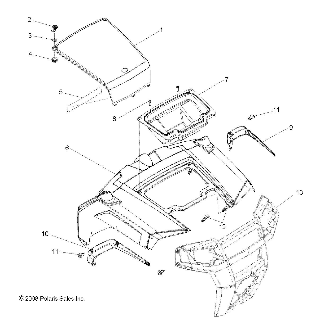 GENUINE OEM POLARIS FLAIR FENDER FRONT RH BLACK RANGER RZR 2008 2009