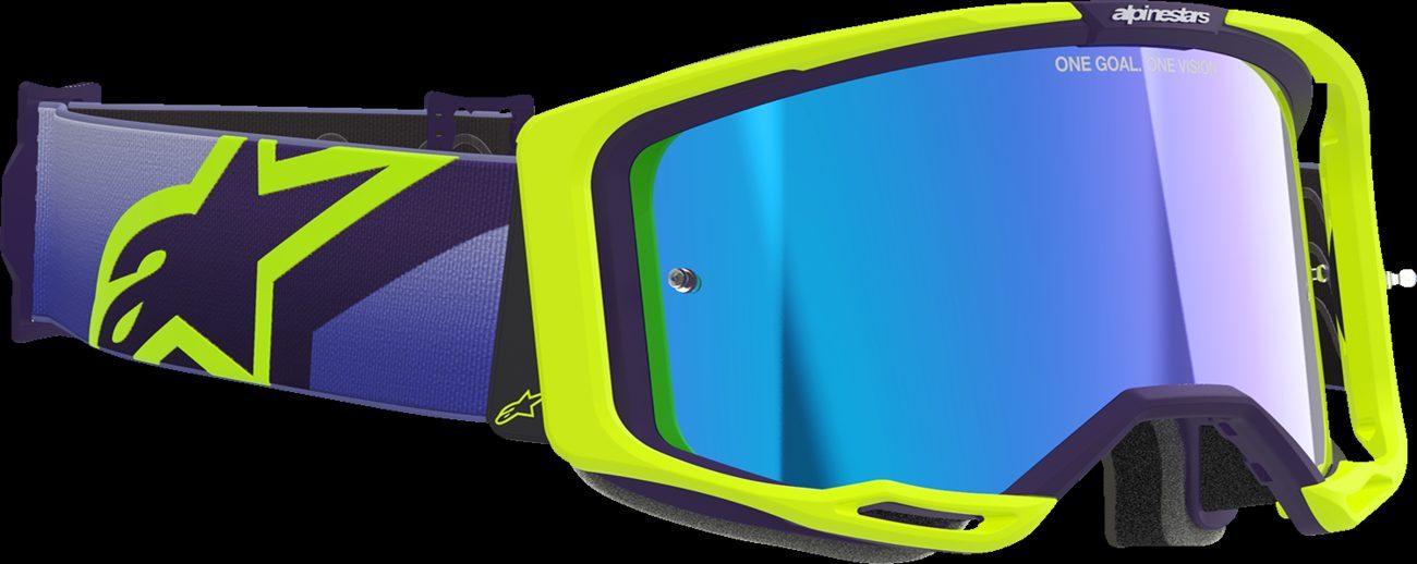 Alpinestars Vision 8 Corp Goggle Purple/Yellow Fluo Blue Mirror Lens New