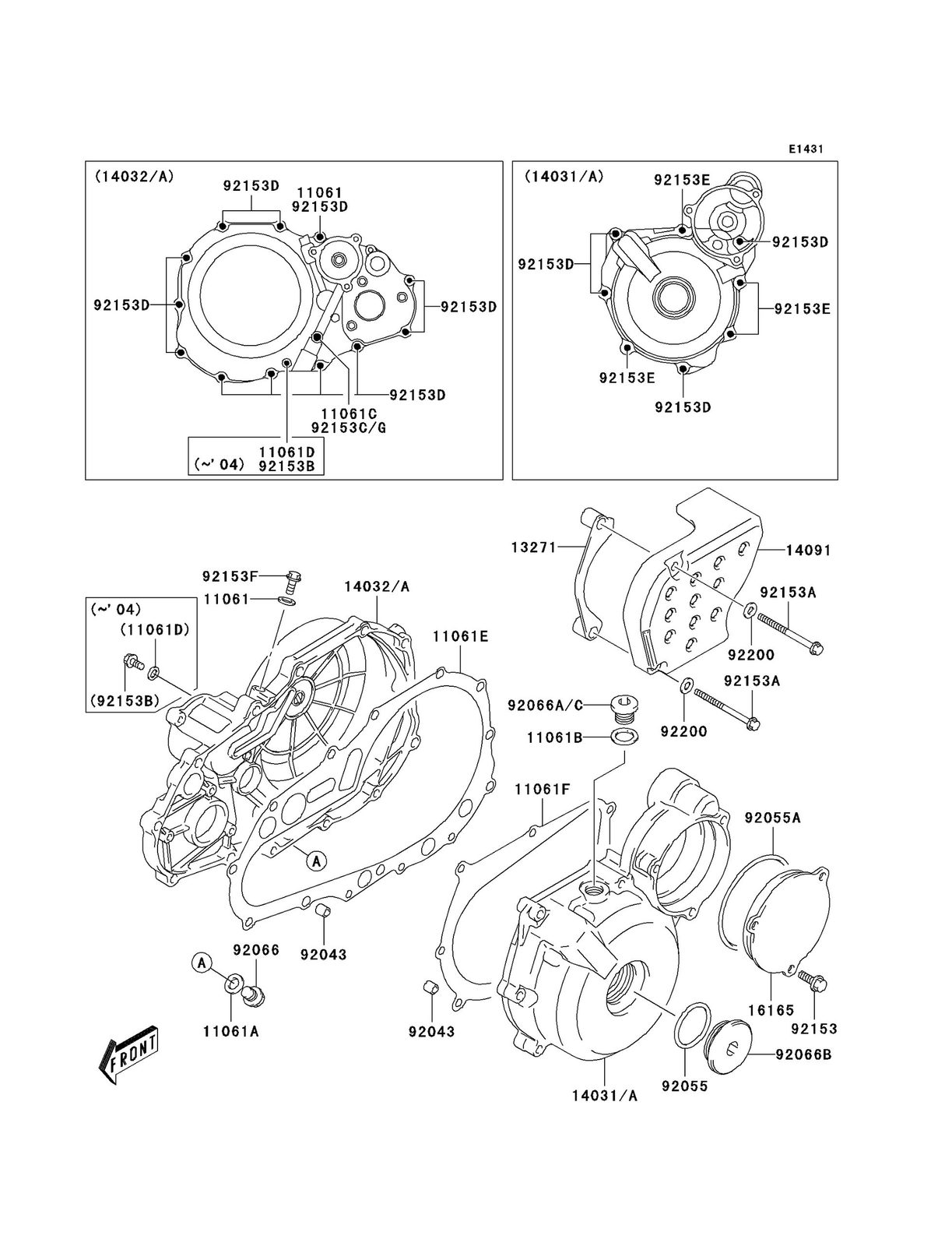 GENUINE OEM KAWASAKI CLUTCH COVER GASKET KFX400 2003 2004 2005 2006