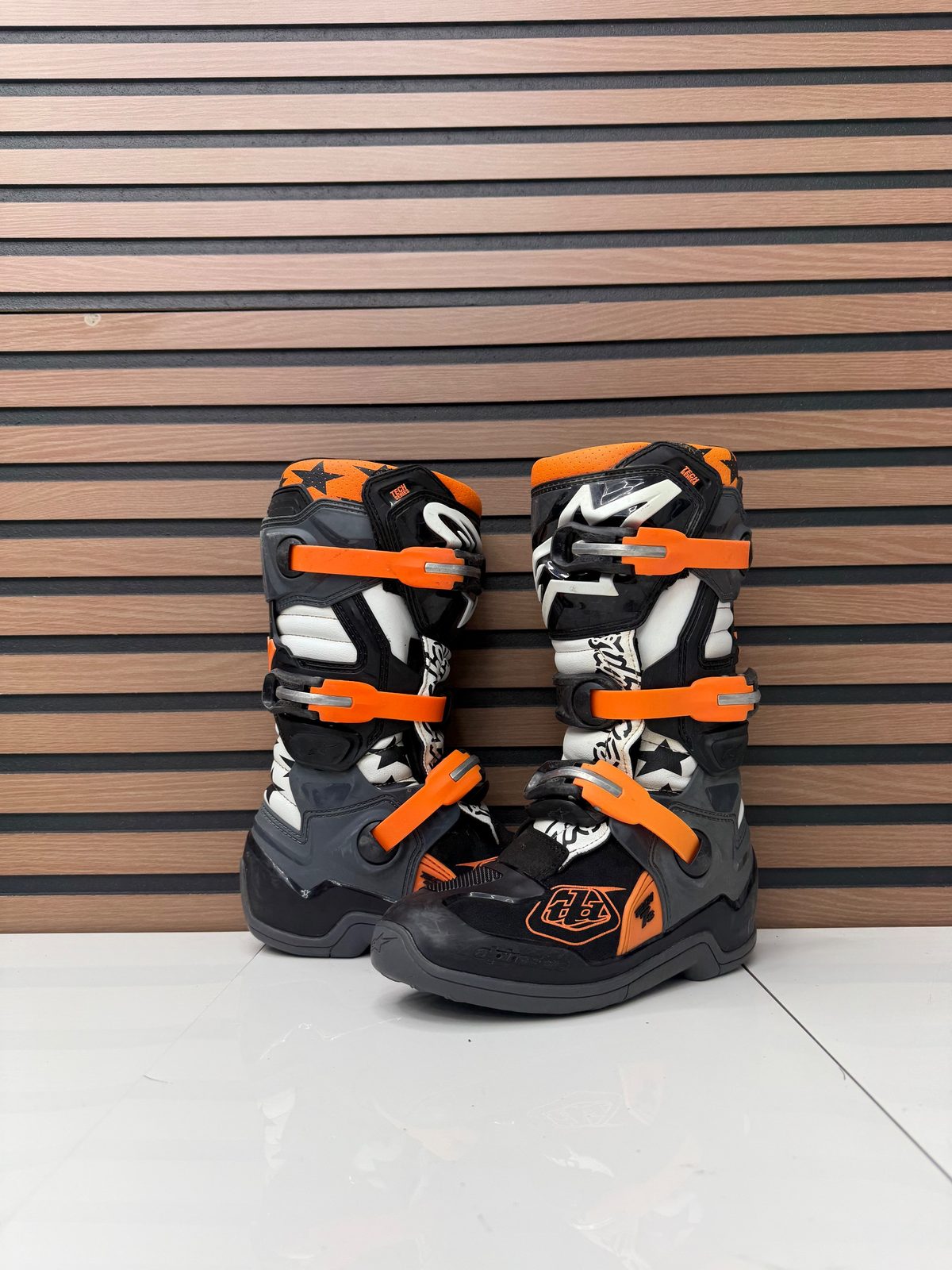 Alpinestars Tech 7S Youth TLD Edition MX Boots Orange Grey Size 4 Youth Used