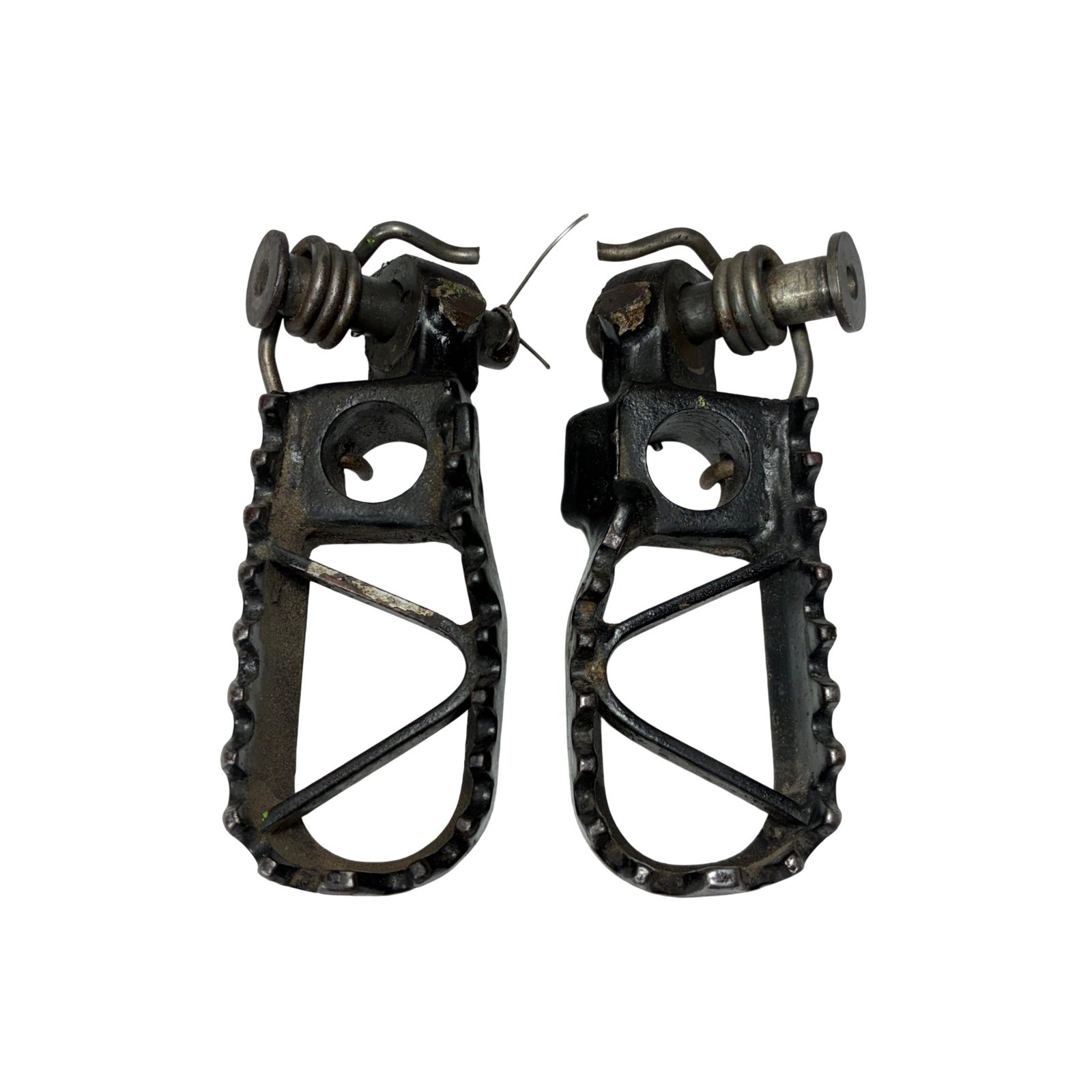 1990 Kawasaki KX125 Foot Pegs Footrests Left and Right Pair with Springs - 34028-1332-CE