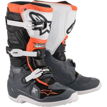 Youth Tech 7S Boot - Black/Gray/White/Orange Fluorescent - US 3 / EU 35.5