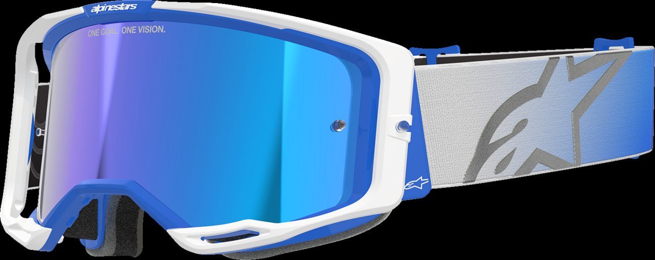Alpinestars Vision 8 Corp Goggle Blue/White Blue Mirror Lens New