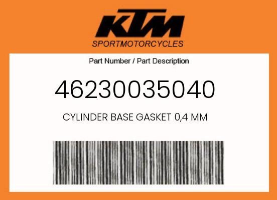 KTM 50 SX 65 SX Husqvarna TC GasGas MC OEM Cylinder Base Gasket 0.4mm