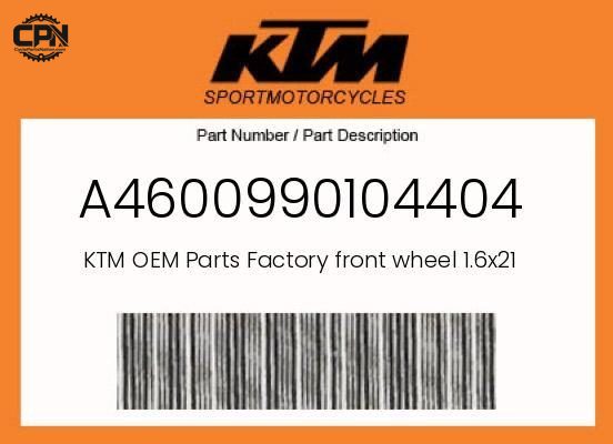 Factory front wheel 1.6x21