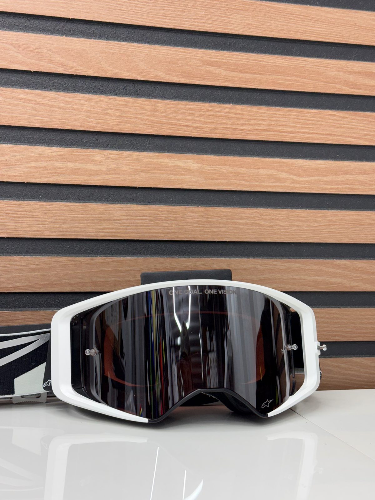 Alpinestars Supertech Goggle - White / Black - Silver Mirror Lens