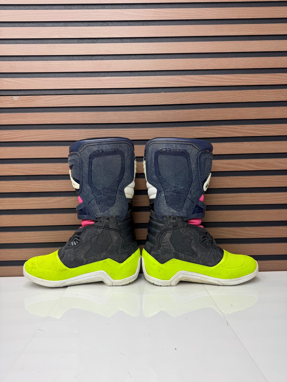 Alpinestars Tech 3S Youth Motocross Boots Pink Neon Yellow Size 5