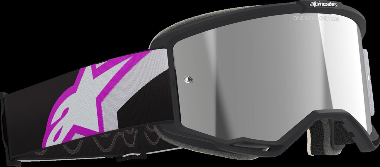 Alpinestars Vision 5 Corp Goggle Light Gray/Purple Silver Mirror Lens New