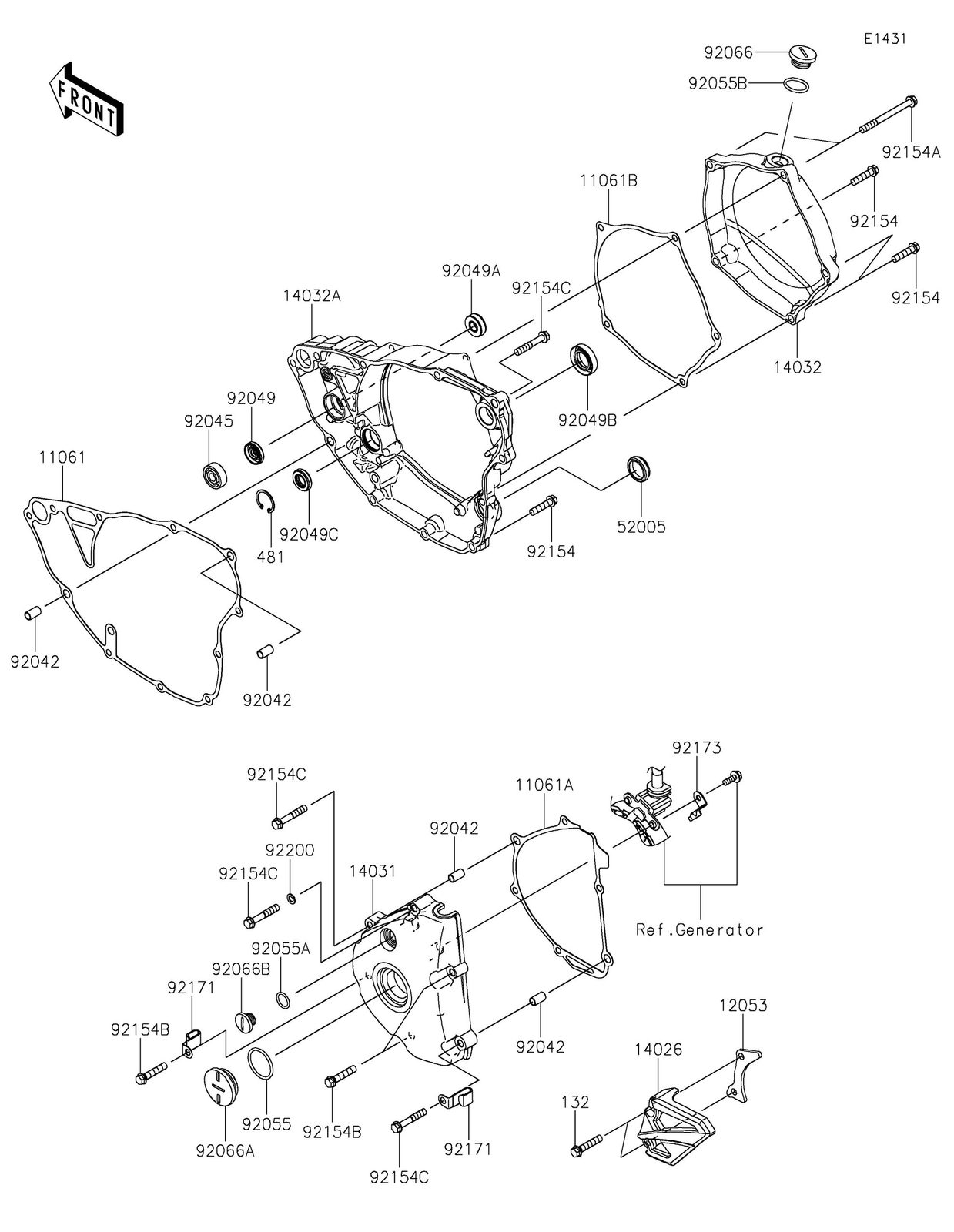 GENUINE OEM KAWASAKI INNER GASKET KX250 KX250F 2017-2020