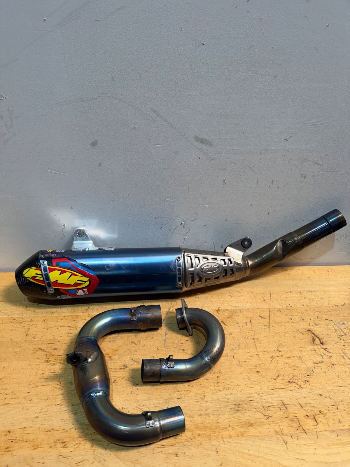 2025 Yamaha YZ250F FMF 4.1 RCT Slip-On Silencer and MegaBomb Header Complete Exhaust System - 044453