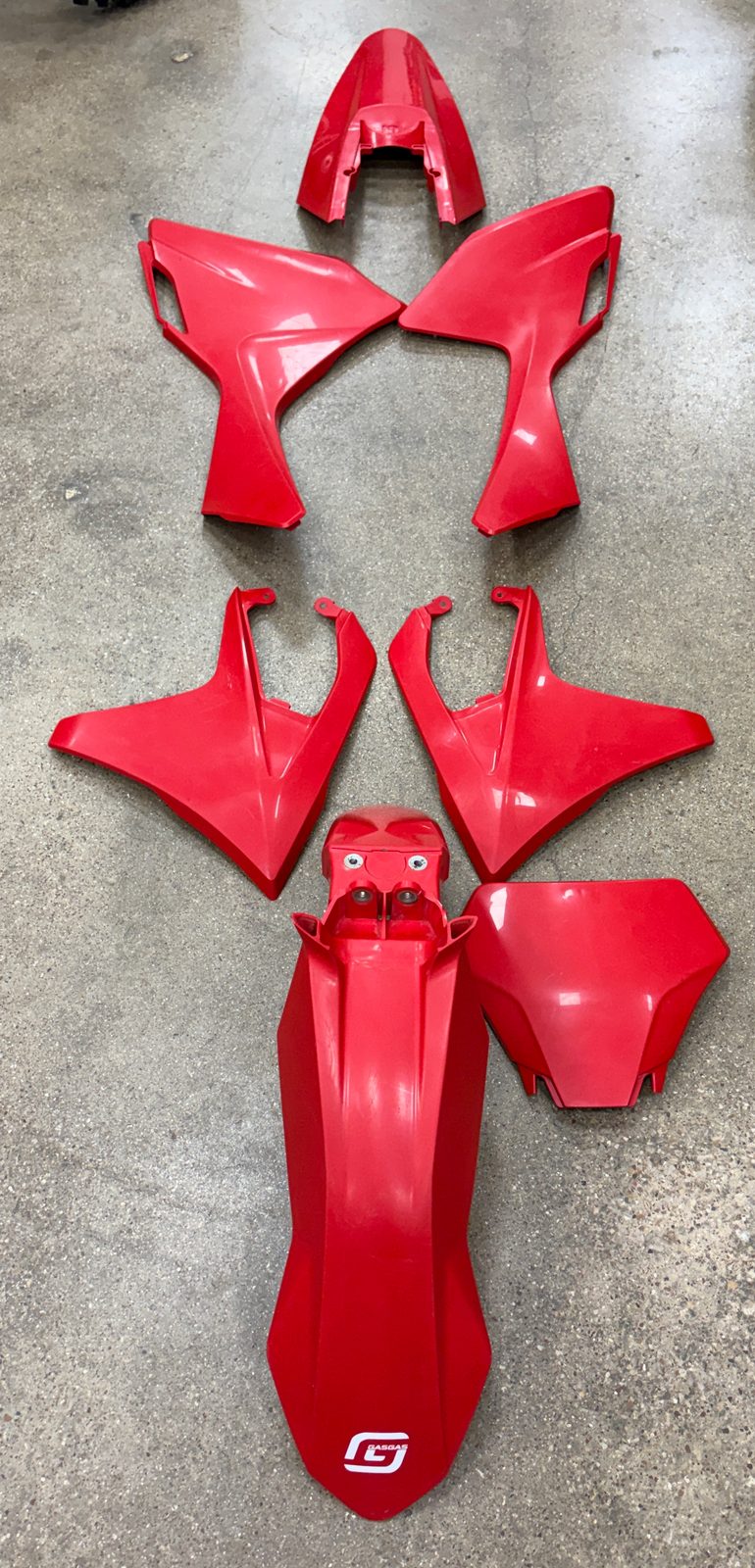2024 GasGas MC250F OEM Plastics Kit Red Fenders Shrouds Number Plate - A59008010000FBB
