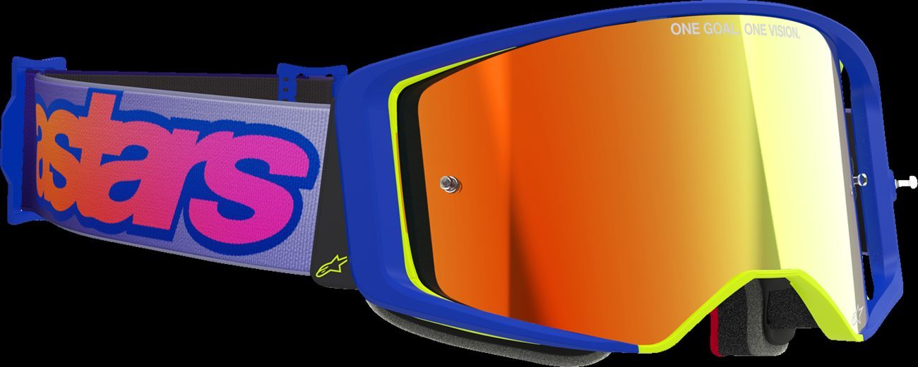Alpinestars Supertech Vista Goggle Vision Blue/Yellow/Purple Red Mirror Lens New