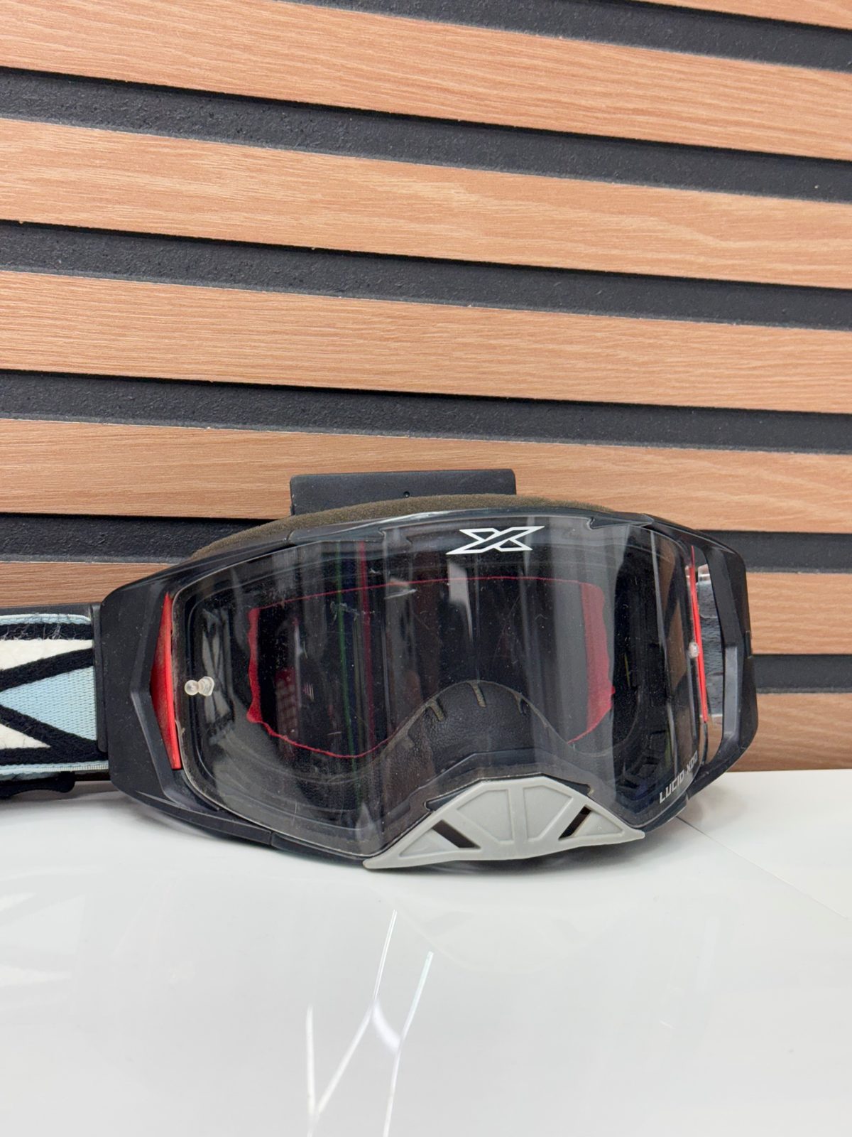 EKS Brand Lucid Motocross Goggles Black Grey Clear Lens MX Offroad Goggle