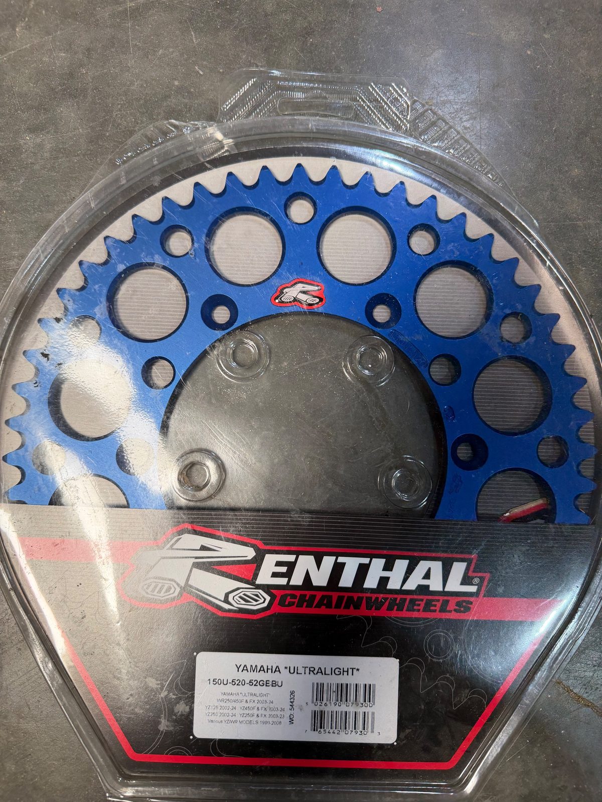 1974-2026 Yamaha YZ125 YZ250F YZ450F Renthal Ultralight Rear Sprocket 52T 520