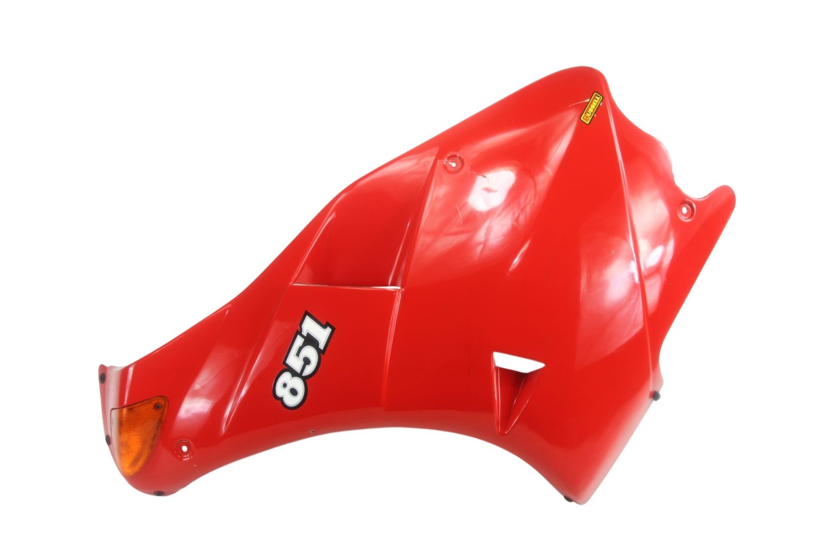 1991-1992 Ducati 851 Sport Side Fairing Lower Cowl Panel with Turn Signal Red