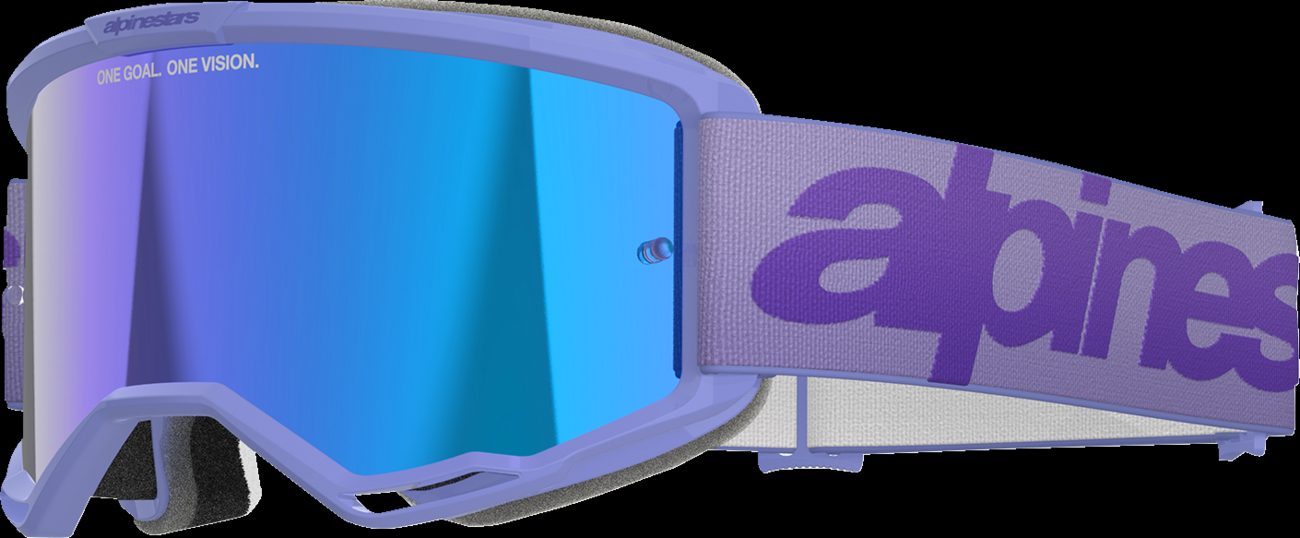 Alpinestars Vision 5 Wordmark Goggle Purple Blue Mirror Lens New