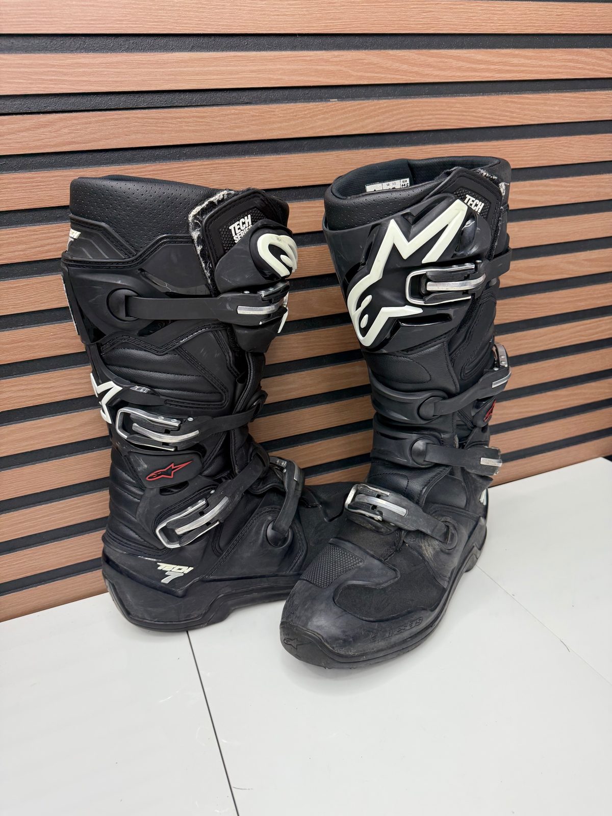 Alpinestars Tech 7 Motocross Boots Black White Mens Size 10 MX Offroad