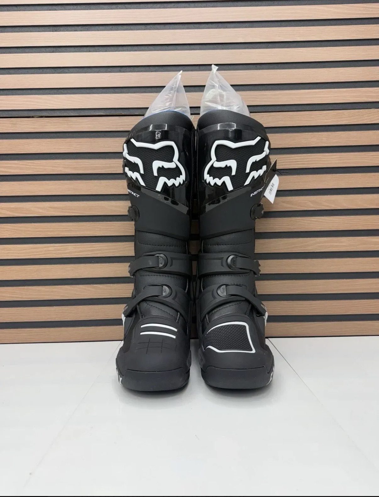 Fox Racing Instinct Motocross Boots Black / White - size 8 MX Off-Road
