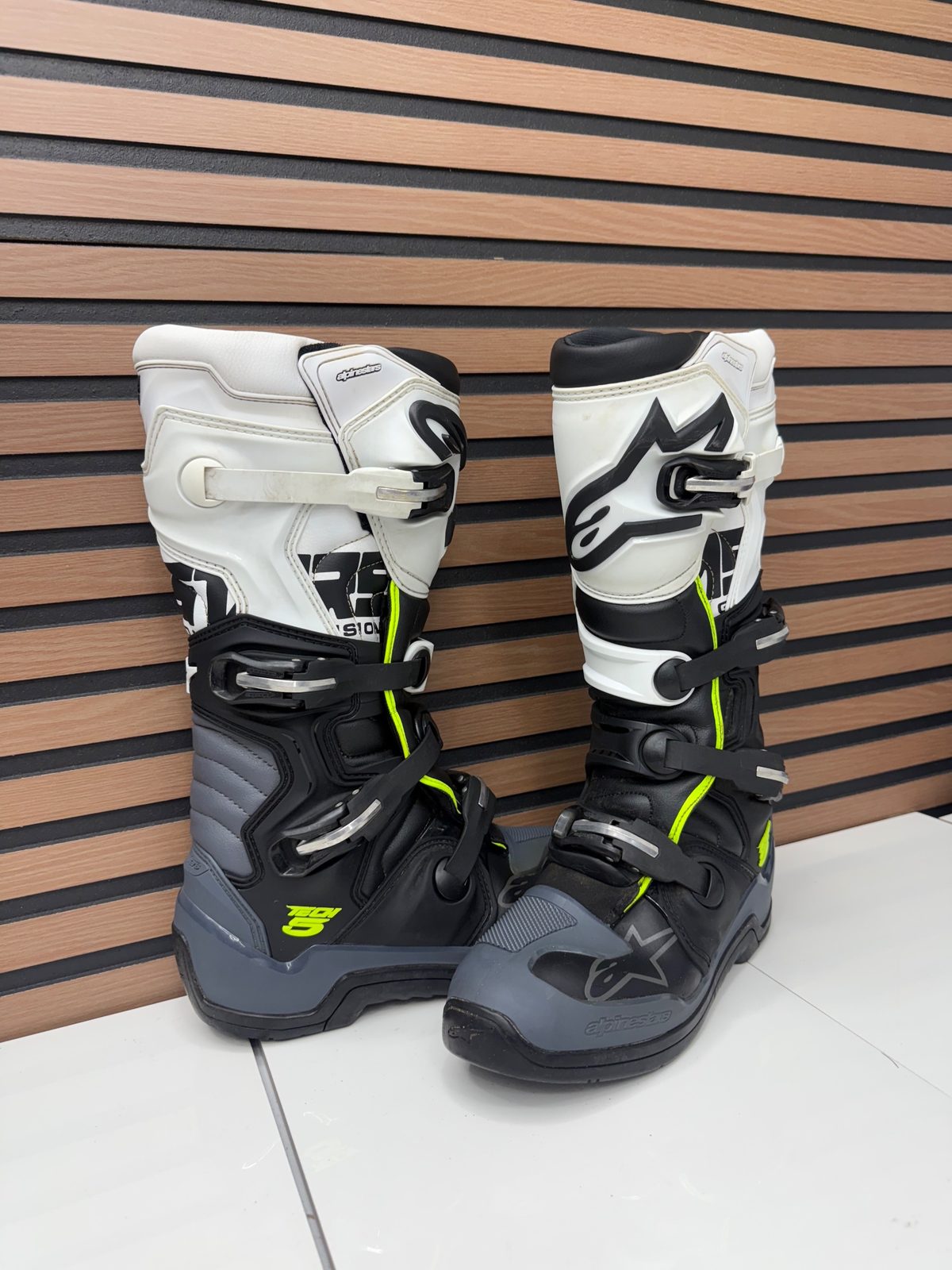 Alpinestars Tech 5 Motocross Boots Grey / White - Size 9 US