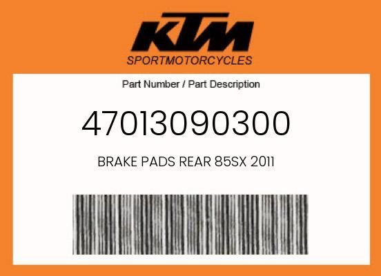 KTM 85 SX Freeride 250 R Husqvarna TC 85 OEM Rear Brake Pads Set 47013090300