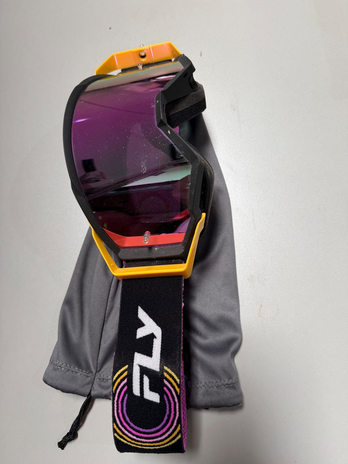 Fly Racing Zone Pro Motocross Goggles Pink Mirror Lens