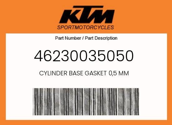 KTM 50 SX Husqvarna TC 50 GasGas MC 50 OEM Cylinder Base Gasket 0.5mm