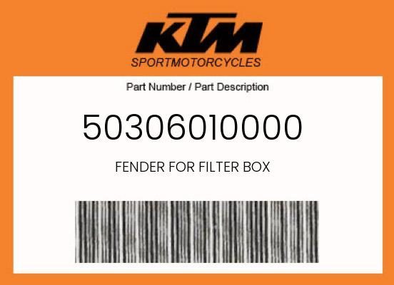 GENUINE OEM KTM FENDER FOR FILTER BOX 125 SX 250 EXC 450 EXC 1997-2007