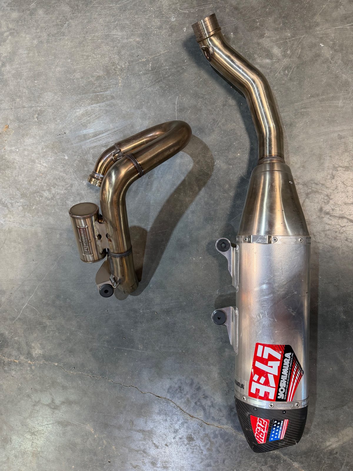 Kawasaki KX 250 Yoshimura RS-4 Full Exhaust System Header and Silencer