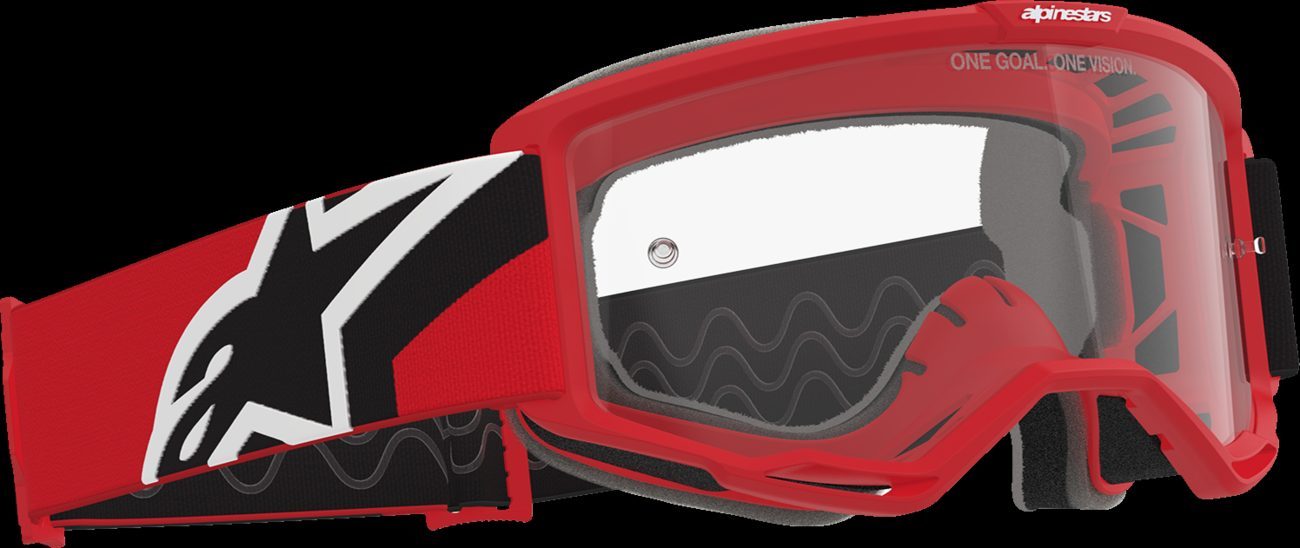 Alpinestars Vision OTG Goggle Red/Black/White Clear Lens New