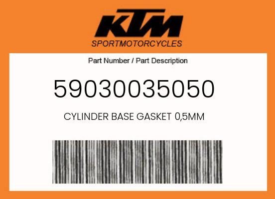 2000-2007 KTM 450 EXC 525 EXC 525 XC OEM Cylinder Base Gasket 0.5mm 59030035050
