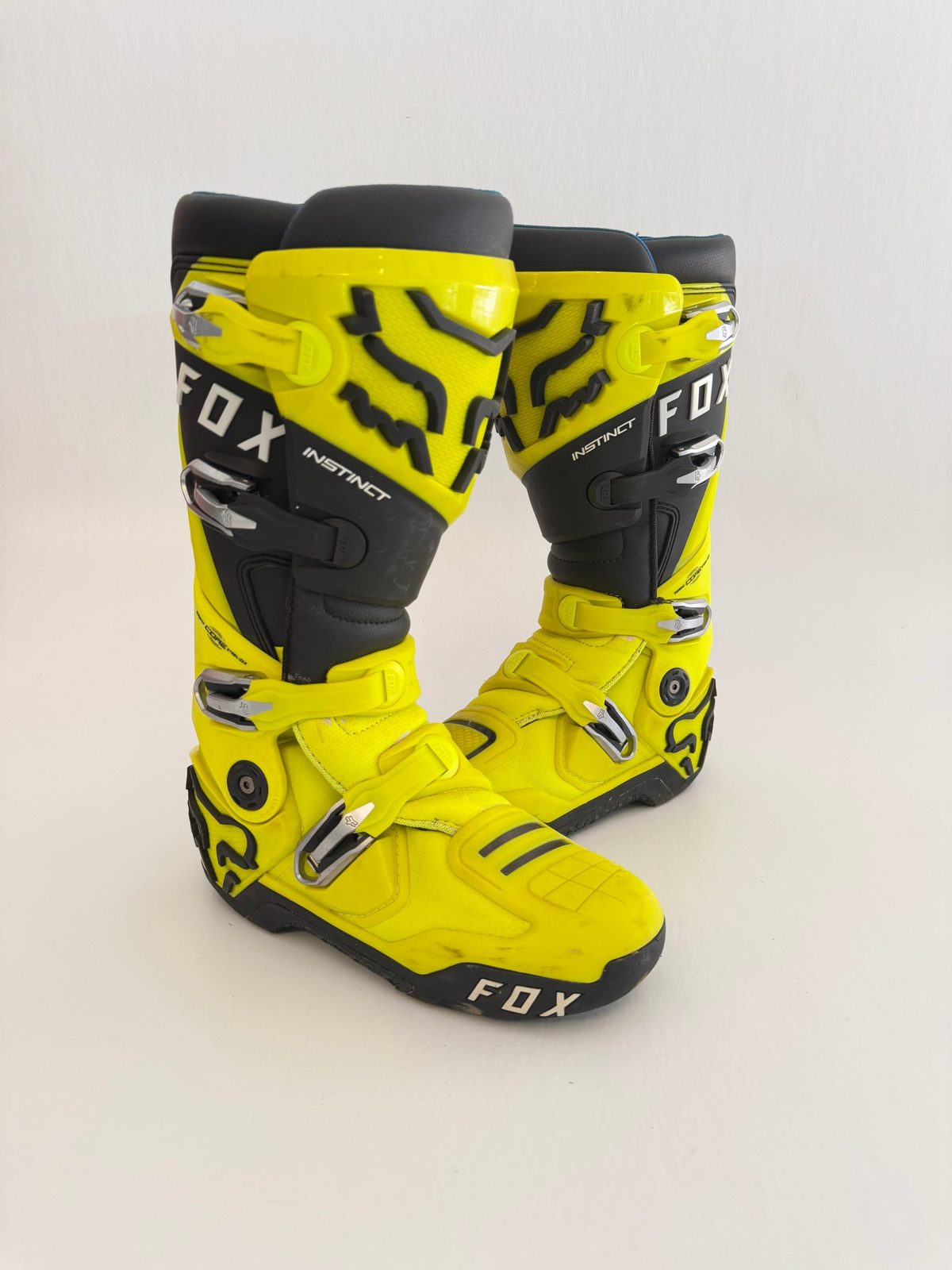 Fox Instinct MX Boots Size 9 Yellow Black Used